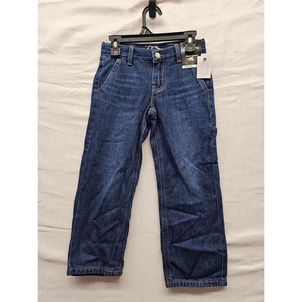 Art Class Boys Relaxed Straight Jeans Blue Cotton Carpenter Casual Size 5